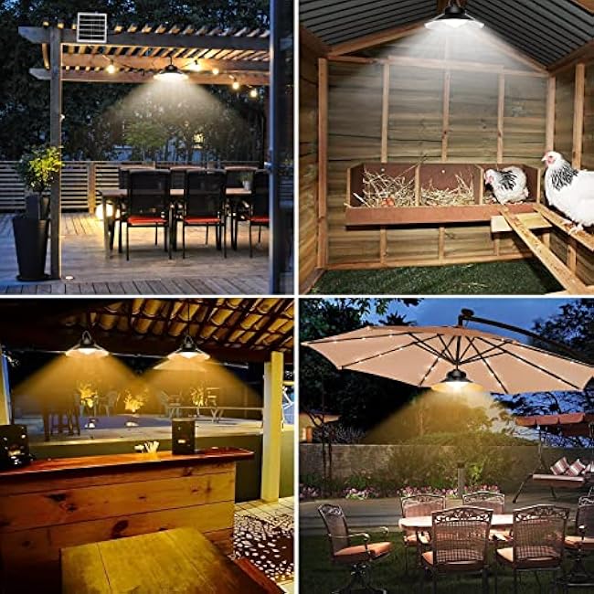 Aqonsie Solar Shed Light Solar Pendant 3 Colors Temperature Solar Motion Indoor Lights