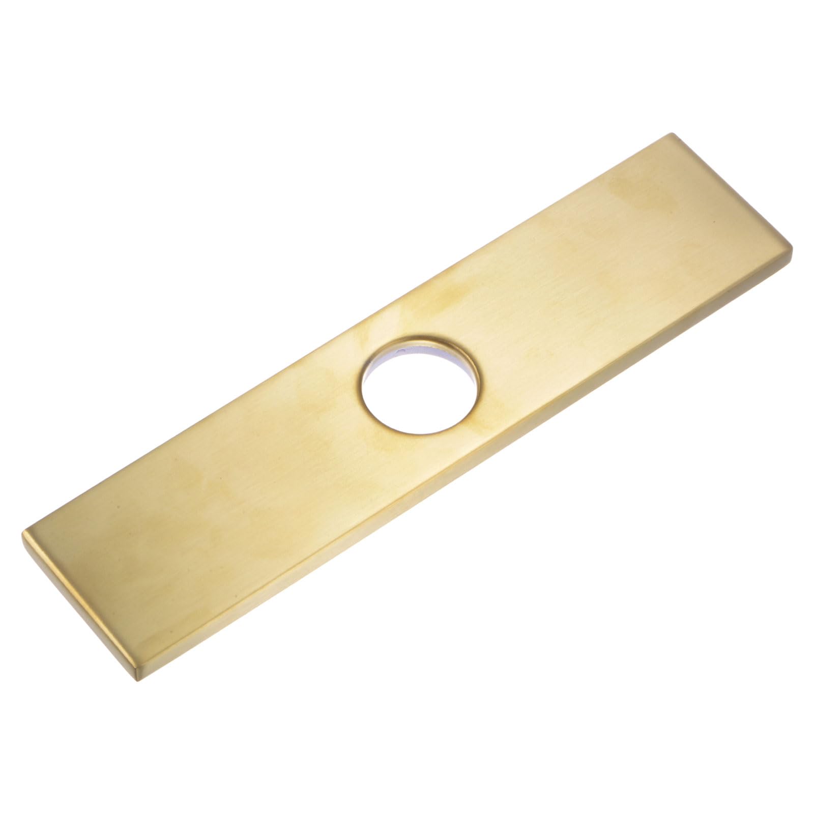Rosace rectangulaire 25,4 cm or brossé pour robinet d'évier à 1 ou 3 trous