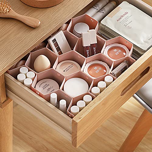Xnuoyo Divisor de Cajón de Nido de Abeja, Partición de Panal de Nido de Abeja Organizador Separadores de Cajones para La Correa de La Ropa Interior de Los Calcetines del Lazo (Rosa )