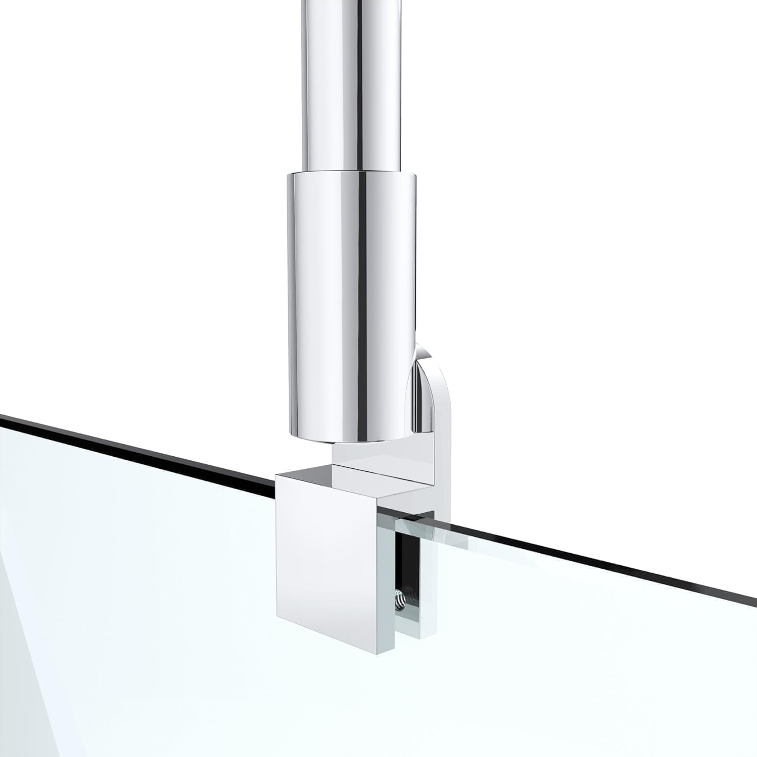 Barra di fissaggio per parete doccia, stabilizzatore doccia circolare in acciaio inossidabile, adatto per barre doccia da 300-450 mm, spessore del vetro 6-10 mm. (Tubi tondi 500-850 mm)