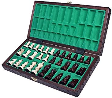 Miniatura 5 de The Koliada juego de ajedrez de madera, incluye tablero, piezas, y caja
