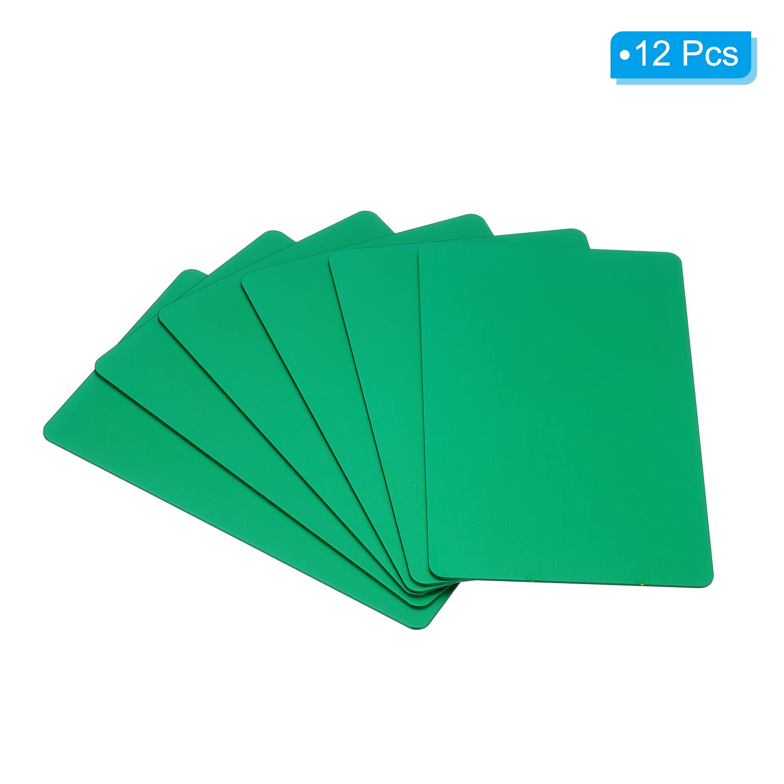 PATIKIL 0.8mm Metal Business Cards, 12 Pack Blank Name Card Laser Engraving Anodized Aluminum for DIY Gift Cards Green - Image 3