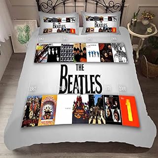 Beatles Housse de Couette 200×200 cm avec 2 x Taies d’oreiller 65×65 cm, Mode Unique 3D Imprimé Microfibre Literie… - Les Beatles, Paul McCartney, John Lennon, RIngo Starr, George Harrison