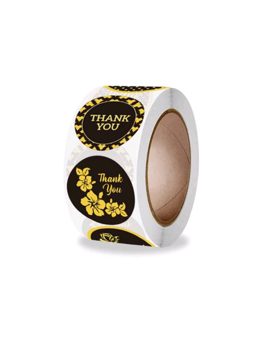 BanteyBanatey Thank You Stickers 500 Pieces Gift Tags| Thank You Labels |Packaging Sticker | Designer Sealing Stickers Round Shape Design 5 (Pack of 1 Roll)