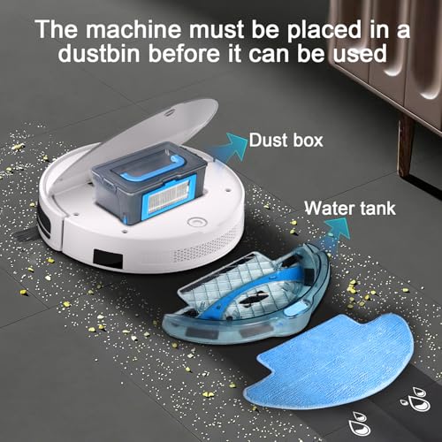 Image of Robot Vacuum and Mop Combo,5500Pa Strong Suction,Anti-Tangle Brushless Inlet 2 in 1 Super Thin Robotic Vacuum with App /Remote /Voice Control, Self-Charging,for Pet Hair, Hard Floor, Low-Pile Carpet-W
