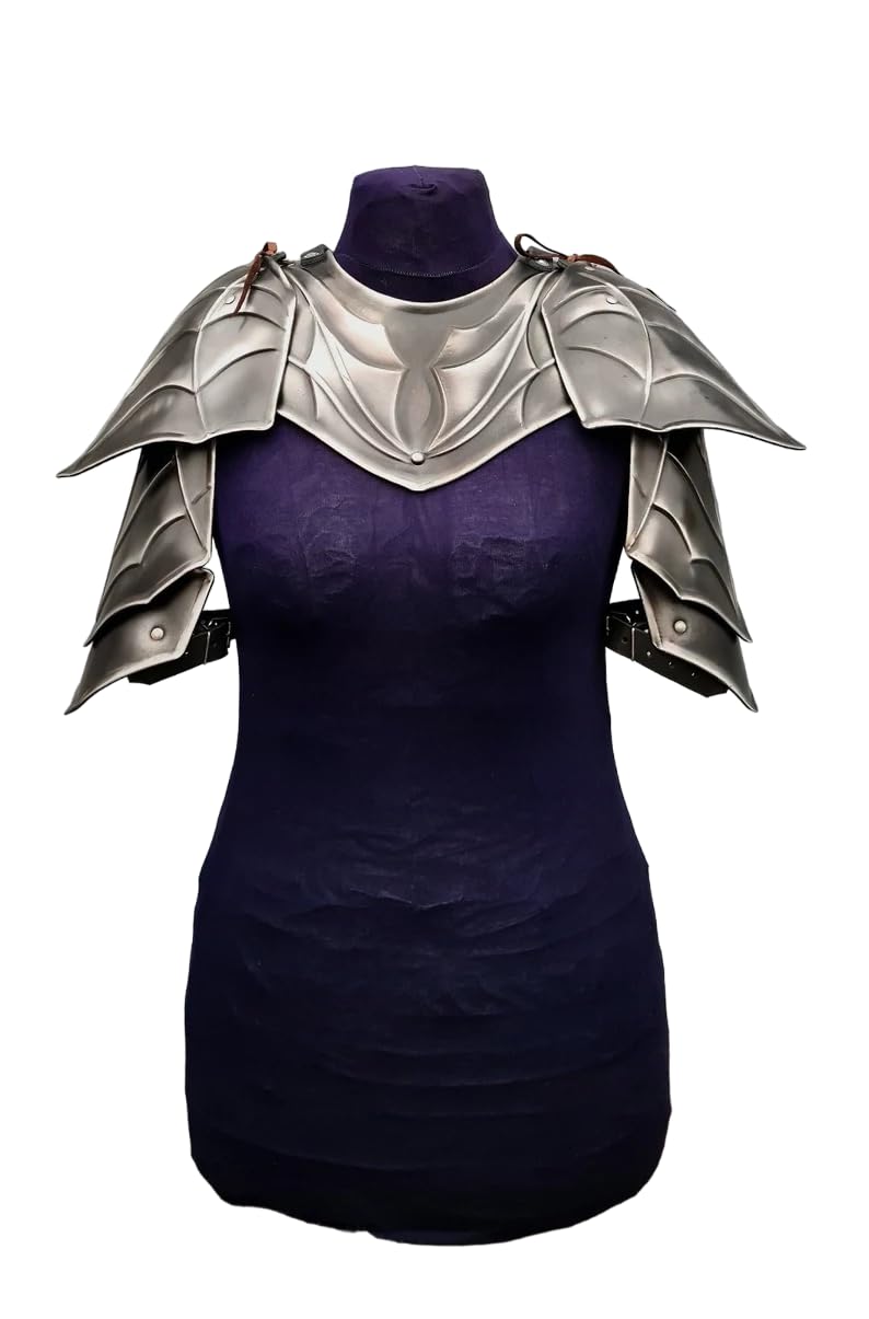 NauticalMart Medieval Dragon Shoulders, Pair of Blackened Spaulders LARP Fantasy Shoulders for LARP Cosplay Ren Faire Costume