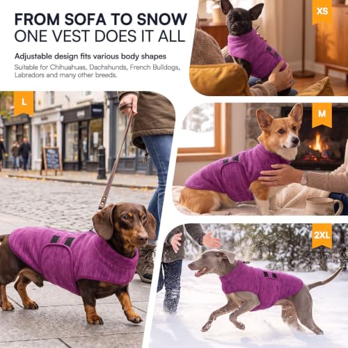 Image of Queenmore Dog Sweaters for Medium Dogs, Fleece Dog Sweater with Leash Hole