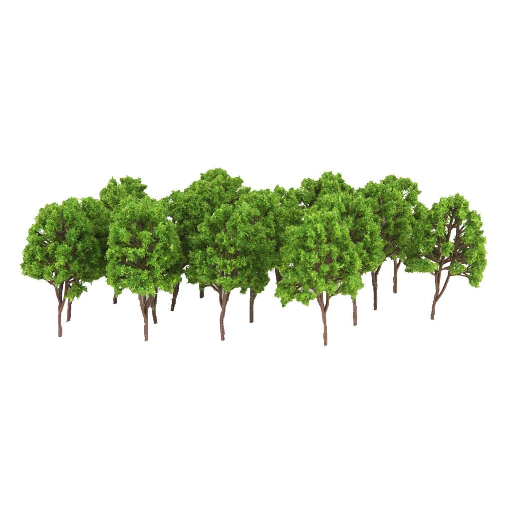 Jili Online 20pcs Plastic Model Trees Park Wargame Scenery 1:150 N Gauge Train Layouts
