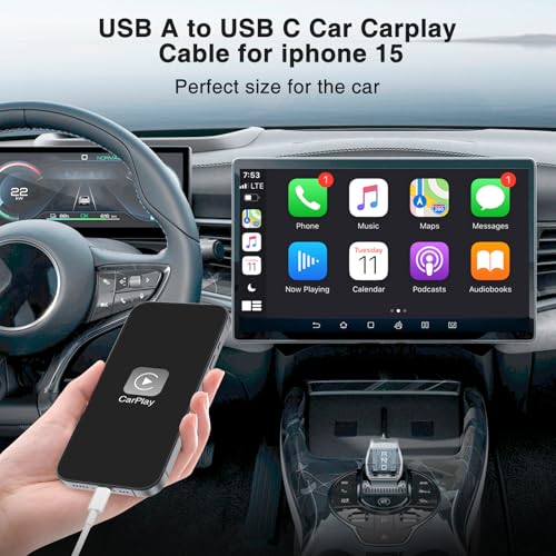Car Carplay Cable for iPhone 17 16 15 ，3-Pack [3.3FT+3.29FT+6FT] USB A to USB C Cable for iPhone 17 16 15，for iPad Pro/Air/Mini，for Galaxy S25 S24，for MacBook Pro/Air and More