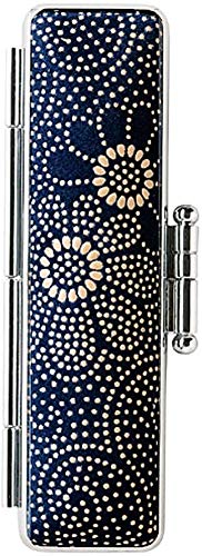 上印伝印鑑ケース 10.5−12.0ミリ用 (C-35) | 鹿革 漆模様 和風 甲州伝統工芸 革工芸品 印傳 染色 朱肉付き ワンタッチ