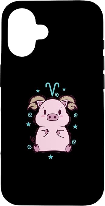 Aries Zodiac Sign as a Piggy Horoscope Case for iPhone 16