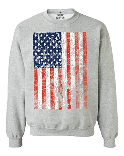shop4ever® United States of America Flag Vintage Crewnecks USA Flag Sweatshirts