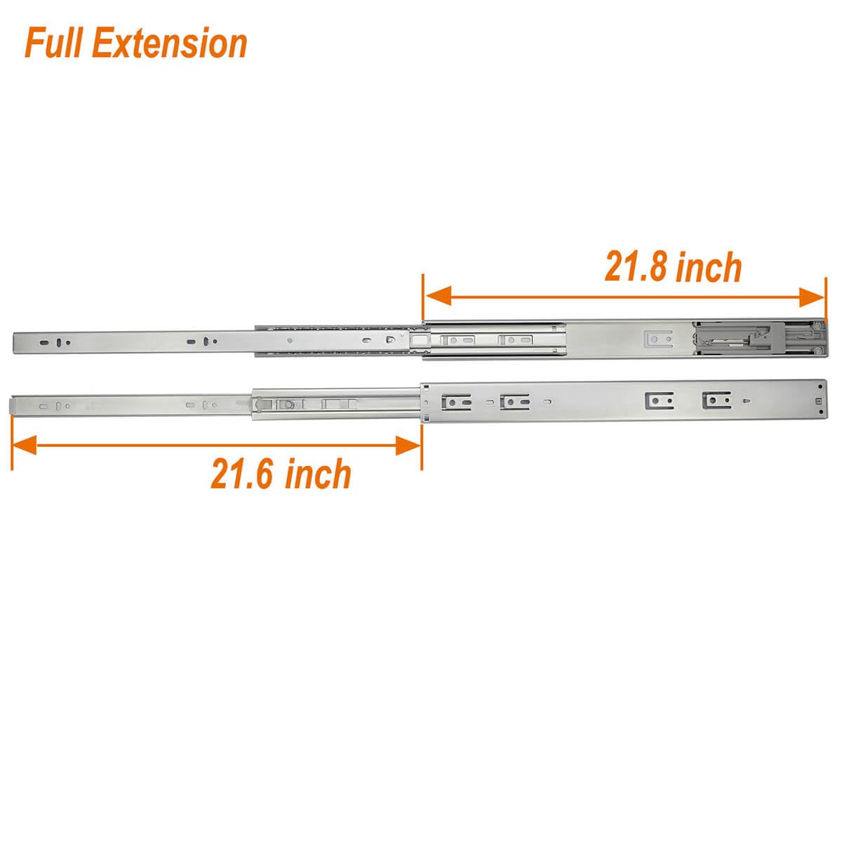Soft Close Drawer Slides - 22 Inch, Full Extension -4 Soft Close Drawer Slides - 22 Inch, Full Extension -4