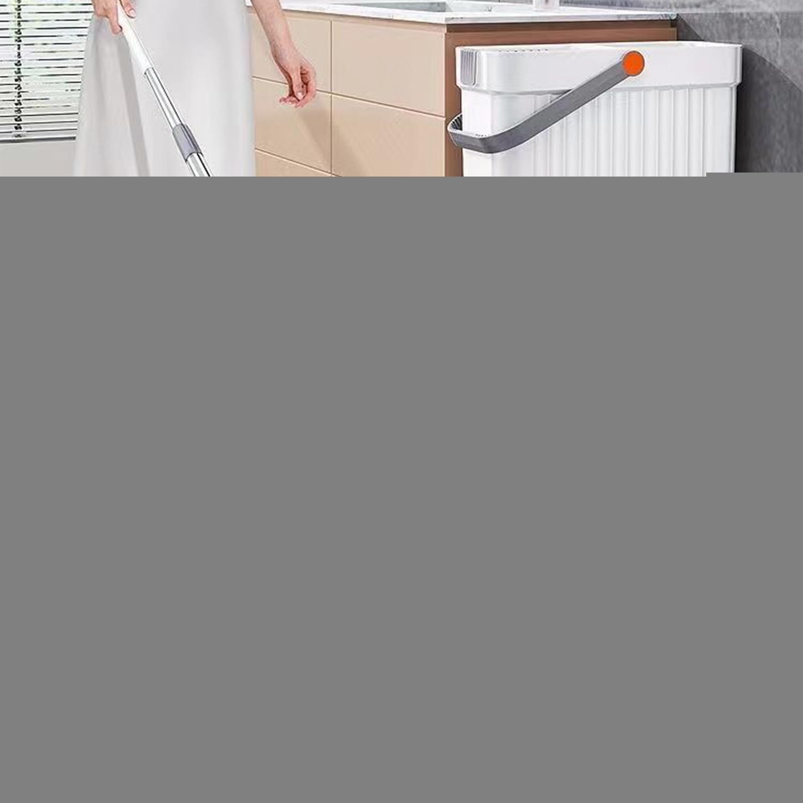 Set Mop e Secchio Attrezzo per Pulizie Domestiche a Umido e a Secco con 4