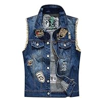 Algopix Similar Product 1 - Mens Motorcycle Denim Sleeveless
