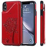 Cover Case for XS Max iPhone,Card Slot Leather Protective Kickstand Durable Shell Women Men Boy Girl