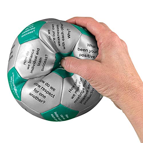Trainers Warehouse Team Dynamics Thumball Teambuilding Tool - 6" Green Training Tool Game | Discuss Team Challenges & Opportunities - Easy to Facilitate | 32 Prompts