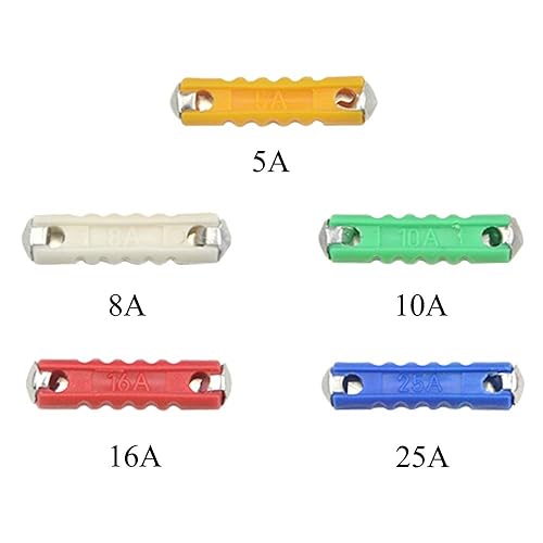 Miniatura 2 de WMYCONGCONG 200 fusibles de automóvil europeos para automóviles 5A, 8A, 10A, 16A, 25A, para autos clásicos, estilo antiguo, no de cerámica