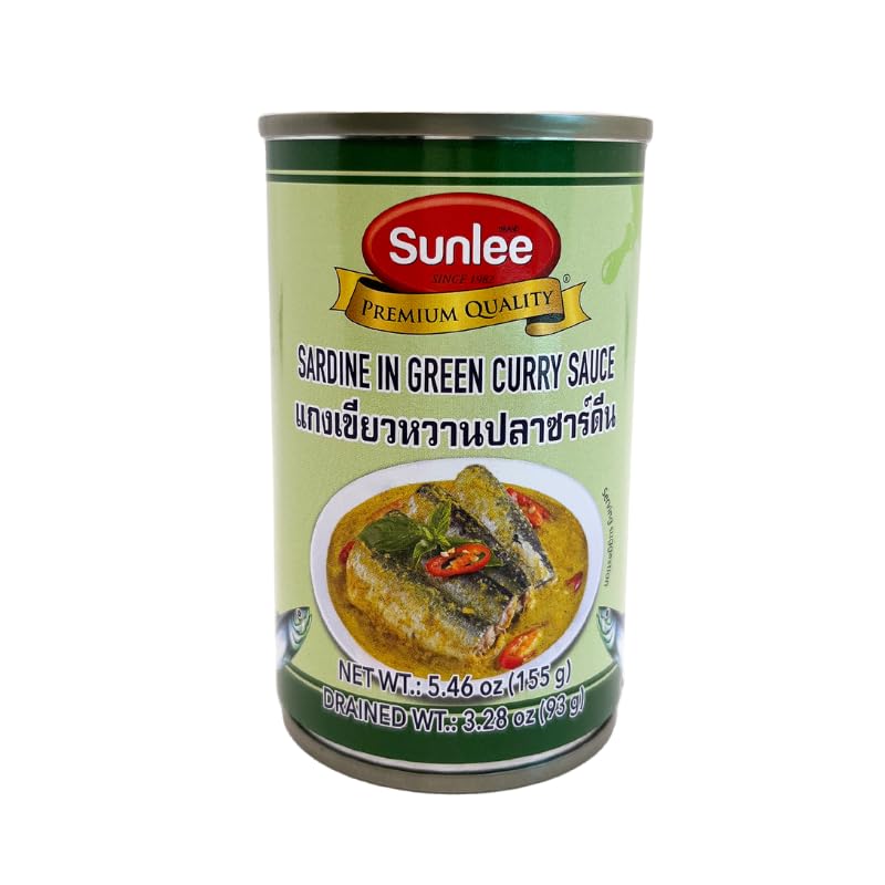 Sunlee Sardine in Thai Curry 5.5 Oz Pack of 8 (Choose your Flavors)