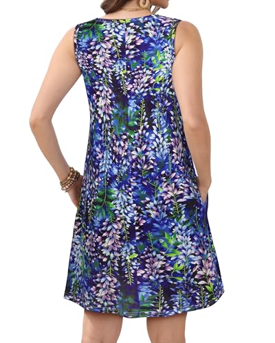 Image of JOLIGAL Womens Summer Dresses Casual Sleeveless Tshirt Sundress Beach Cover Up with Pockets Loose Tank Dress 2026