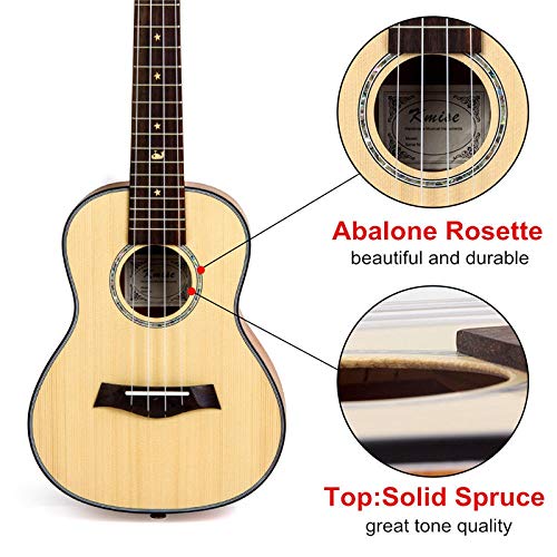 Kmise Ukulélé de concert en épicéa massif acajou tête de guitare classique 23 pouces ukulélé 4 cordes Hawaii Guitar… - Les Beatles, Paul McCartney, John Lennon, RIngo Starr, George Harrison Kmise Ukulélé de concert en épicéa massif acajou tête de guitare classique 23 pouces ukulélé 4 cordes Hawaii Guitar… – Image 4