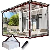 Telone Trasparente per Esterno 280 x 400 cm, Multiuso Rinforzato Resistente UV Impermeabile, Antipioggia, Antivento, Tenda da Balcone Esterno Plastica con Occhielli per Esterni, Giardino, A