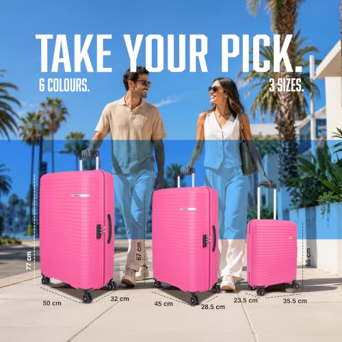 Image of American Tourister Liftoff+ | Large Size Check-in Trolley Bag (79 cm) for Travel | 360 8 Wheel Travel Luggage | Hard Case Polypropylene (PP) Suitcase | Mounted TSA Lock | Berry Blast