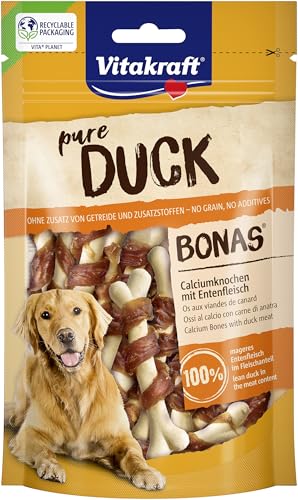 Vitakraft Pure Duck Bonas, Hundeleckerli, Calciumknochen mit Entenfleisch, Hunde Trainingsleckerli, ohne Zusatz von Zucker (8x 80g) 3