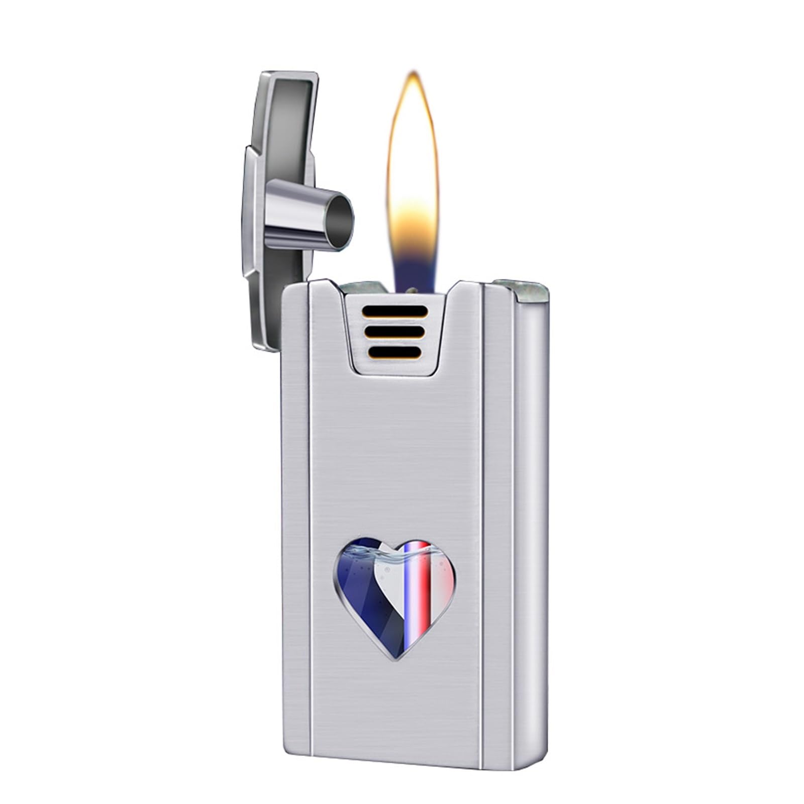 Briquet à kérosène transparent d'exception avec allumage vocal et design coupe-vent