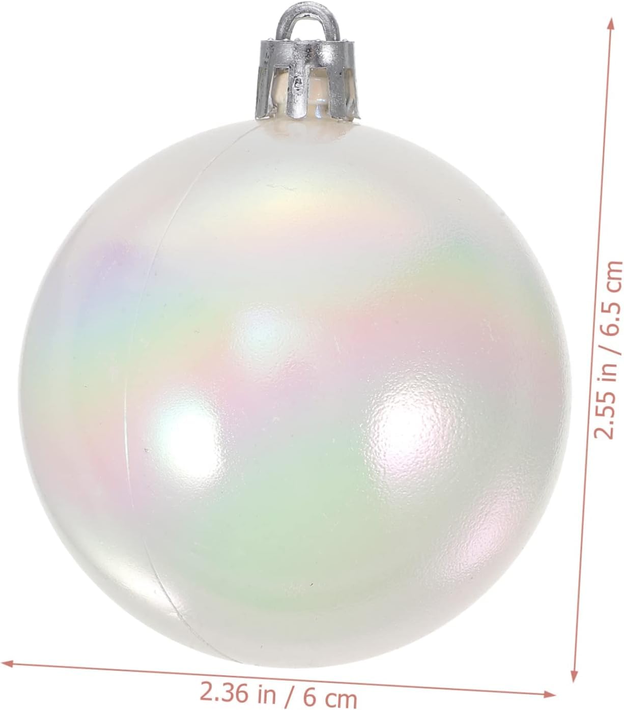 Weihnachtskugeln Christbaumkugeln 2,36'' Weihnachtskugel, Schillernde Weiße Kugel, Kunststoff-Dekoration, Party, Weihnachtsbaumschmuck Für Geburtstag, Weihnachten Weihnachtsbaumkugeln Weihnachtskugel