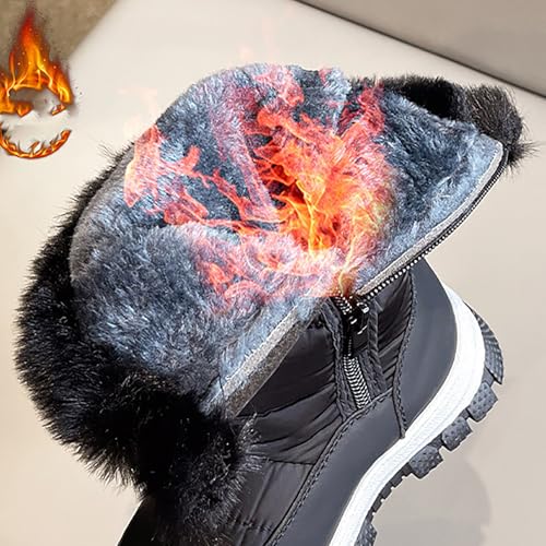 Boys Girls Snow Boots Outdoor Warm Cozy Anti-Slip Mid Calf Faux F๐r ๐ining Insulated Shoes Toddler Girls Wedge Boots 5