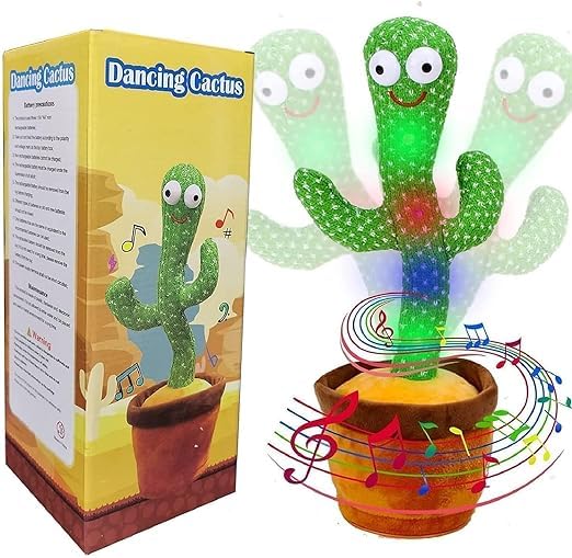 SNISH SIGNATURE™ Dancing Cactus Toy for Kids | Musical Toy with Colourful Lights | Funny Education Toys | Playing Home Decor | Baby Voice Recording