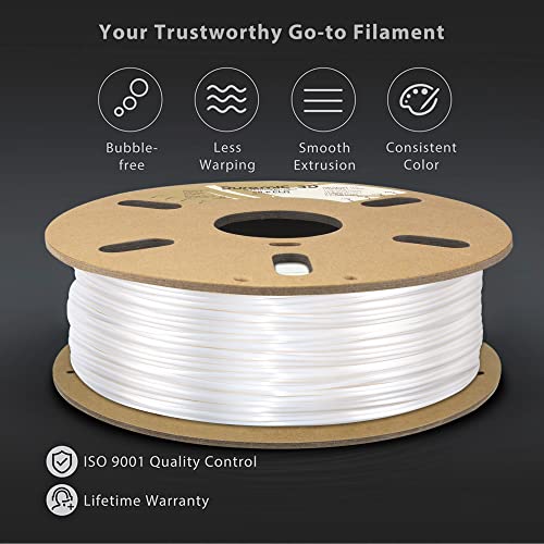 Image of DURAMIC 3D Silk PLA Filament Pure Shinny High Gloss Finish 1.75mm | 3D Printing Filament with Cardboard Spool,No-Tangling Neatly Wound Dimensional Accuracy 99% + /- 0.03mm 1KG Silk White