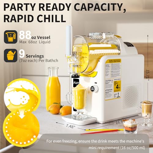 Image of 2 IN1 Soft Ice Cream Maker Slushie Machine for Home - 88oz Slushy Machine Maker No Ice Needed Self Cleaning, Frozen Drink Machine for Slushie, Margarita, Frappes, Milkshake