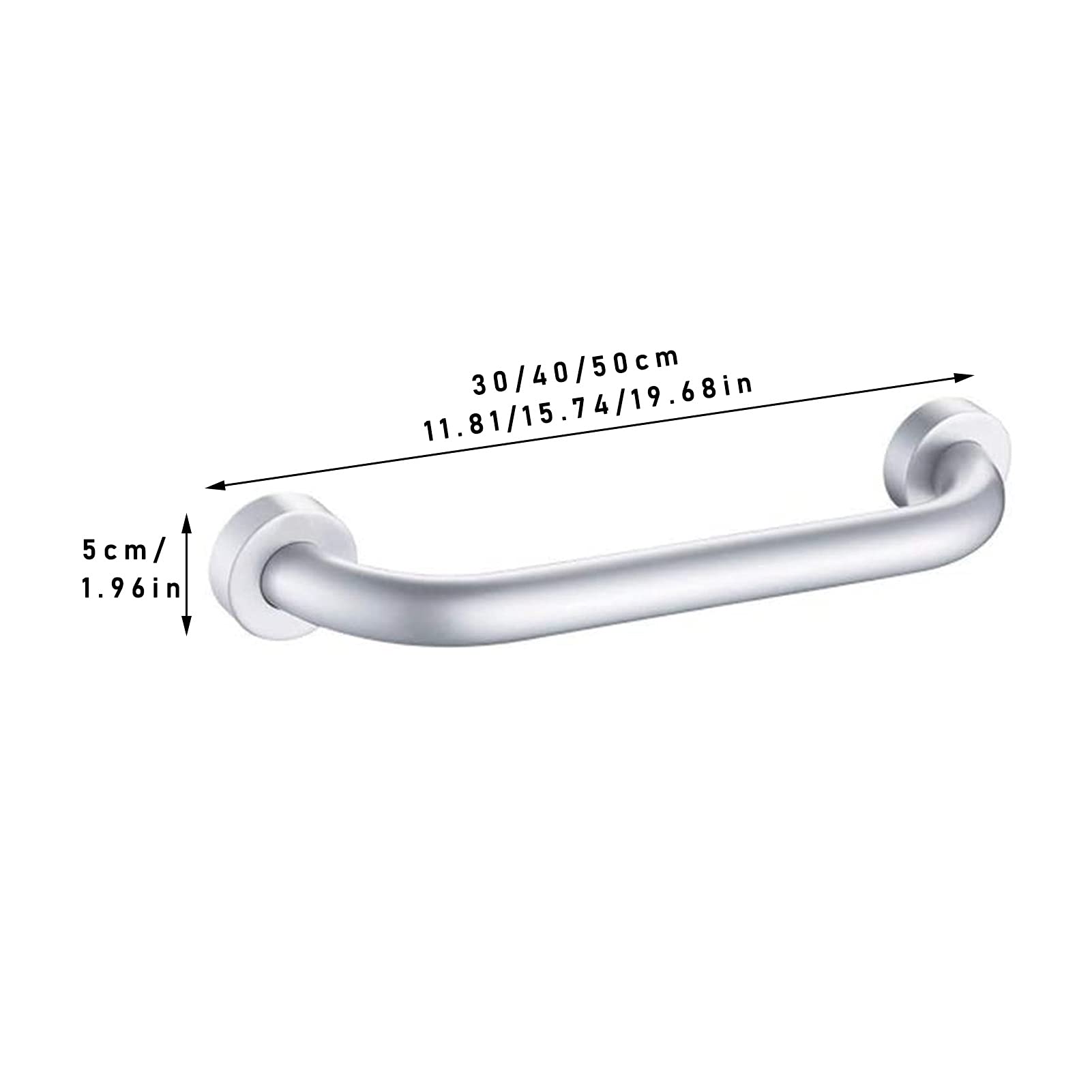 Barandilla de baño, asa de Seguridad accesible para niños y Personas Mayores con discapacidad, Barra Antideslizante de Aluminio Espacial Engrosada (50 cm).