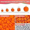 Iooleem Orange Pom Poms, 1200pcs Assorted Size Pompoms,Pom Poms for Arts and Crafts, Pom Pom Balls with Wiggle Eyes in jar, Glitter Pom Poms, Craft Supplies. #1