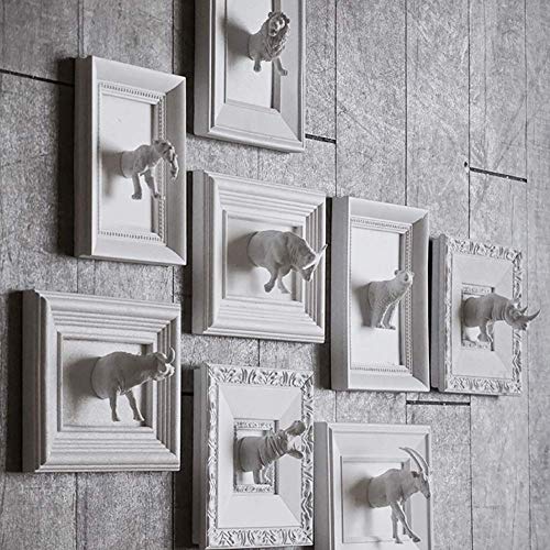 Sculpture murale 3D animal buste en résine de 23x18 cm pour déco de galerie - 3
