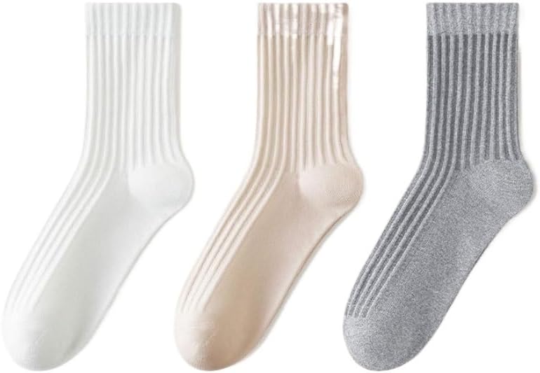 3 Pairs of Men's Winter Collection in Solid Colors Socks Thickened and Warm Business Cotton Sockss