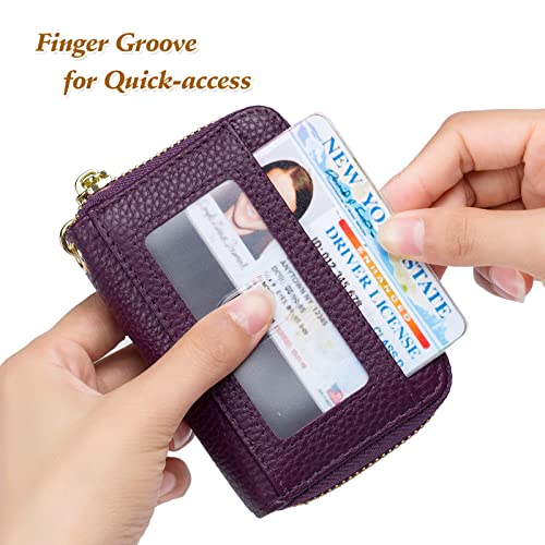 Image of imeetu Rfid Credit Card Holder,Genuine Leather Businese Card Case,Rfid Blocking Wallet for Women & Men