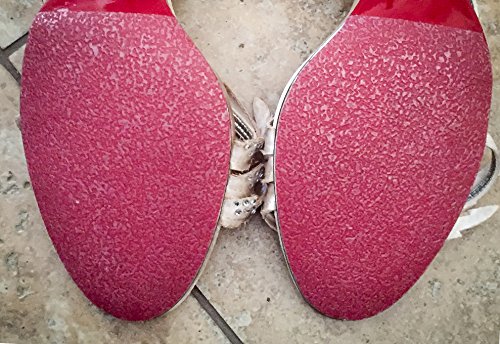 Slip Resistant Shoe Sole Cover Protector for High Heels - Self-Stick Pads (3 Pack, Extended Red)