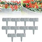 HAIFENGDA 10/20/30/50 Garden Edging Border, Plastic Garden Fence Border, Decorative Flower Bed Edging for Landscaping DIY Plastic Stone Effect Garden Fence Edging, No-Dig Landscape Edging-Gray||50