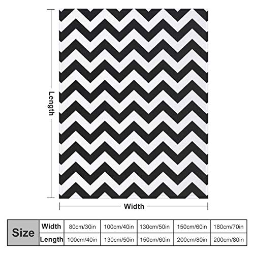 Fleece Flannel Throw Blanket Ultra Luxurious Air-Conditioned Quilts Natural Material Yoga Blanket Black And White Chevron Pattern Bed Throws For Adults Kids, 60 X 80 Inches #TOP1