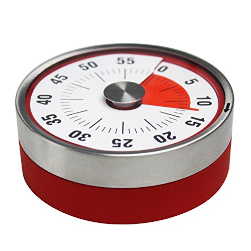 Kirot Round Magnet Mechanical Rotate Countdown Clock Timer,With 60 Minutes Record Capacity Counter