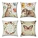 Artscope Federe per Cuscini Divano, Cotone Biancheria Gettare Decorativo Caso Federa Copricuscini Divano Auto Home Decor 45 x 45 cm, Set di 4 (Primavera)