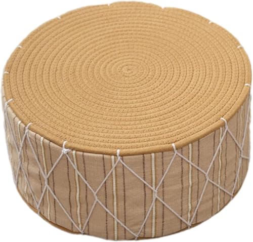 ESESE Cojín de Suelo for meditación, cojín de Asiento, Almohada de Suelo Redonda Hecha de Malla, cojín de Asiento, Almohada de Suelo, Almohada for Hotel, decoración del hogar, Ceremonia del té, Beige
