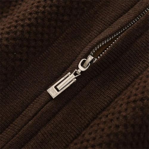 Men's Winter V-Neck 100 Percent Merino Wool Knit Zipper Cardigan Sweater3