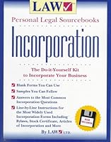 Personal Legal Sourcebooks: Incorporation (Lawchek Personal Legal Sourcebooks) 002861402X Book Cover