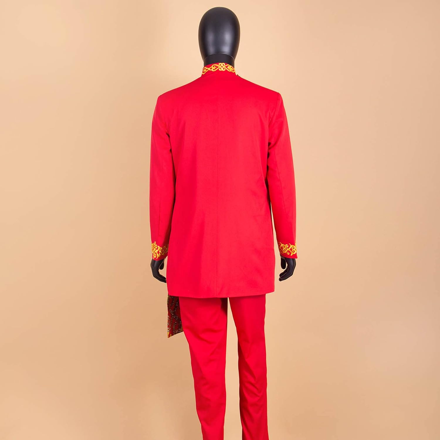 African Suits for Men Slim Fit Embroidery Single Breated Print Blazer and Pants Set Business Suit