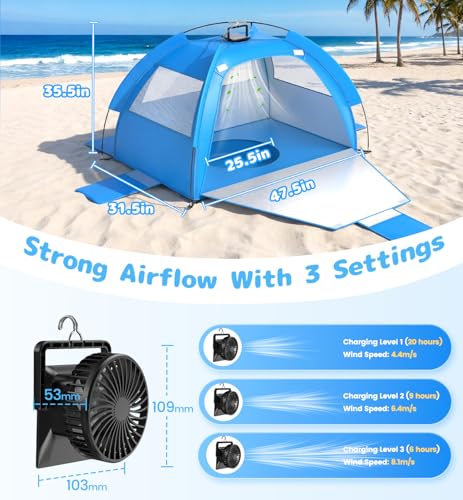 Dsquu Baby Beach Tent with Cooling Fan
