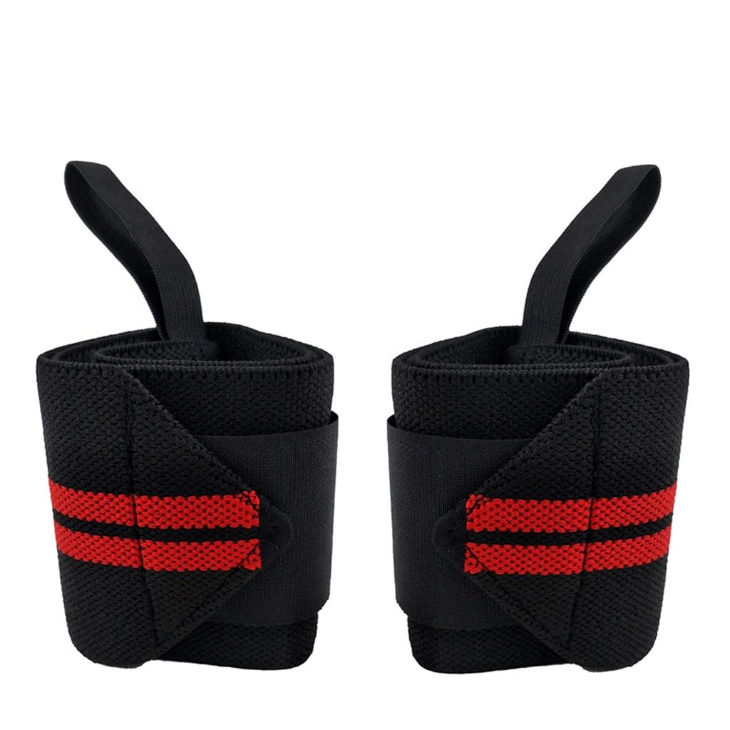 1 Pair Adjustable Wrist Protect Brace Support Wristband Professional Sports Protection Black Red